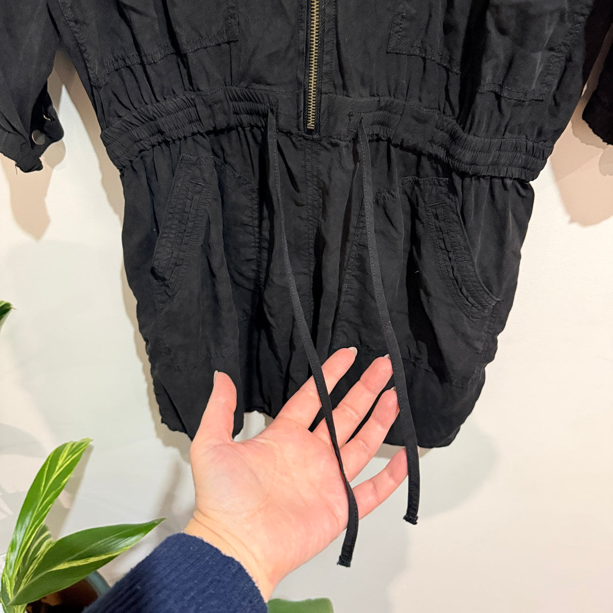 Country Road Black Zip Front Playsuit Size 10