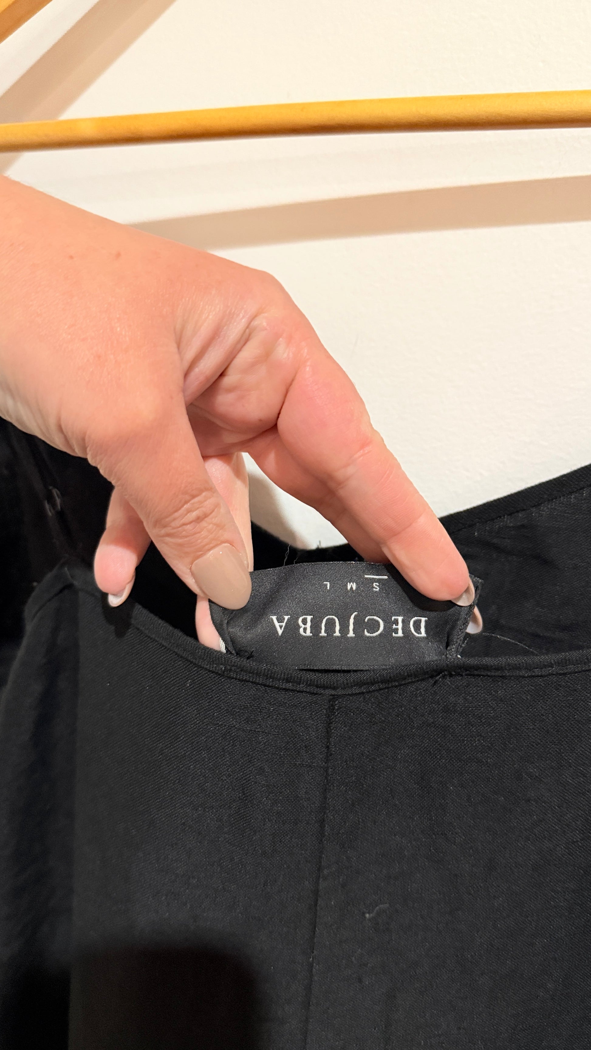Decjuba Black Linen Blend Strappy Jumpsuit Size S