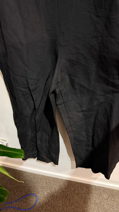 Decjuba Black Linen Blend Strappy Jumpsuit Size S