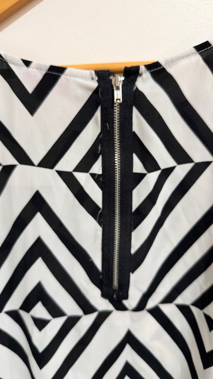 Whistle Black & White Geometric Print Dress Size 12