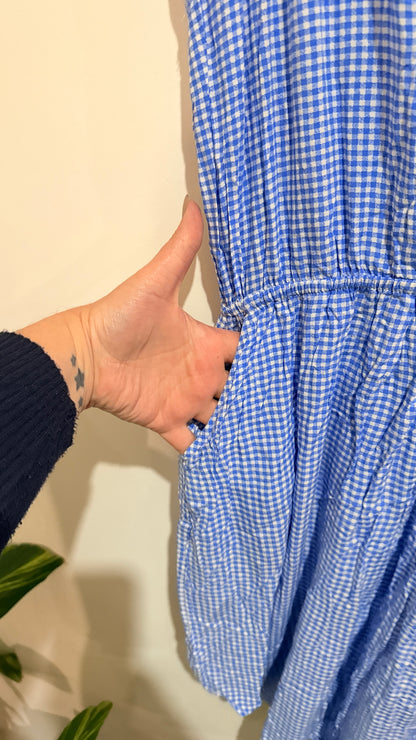 Evolve Designs Blue Gingham Playsuit Size M