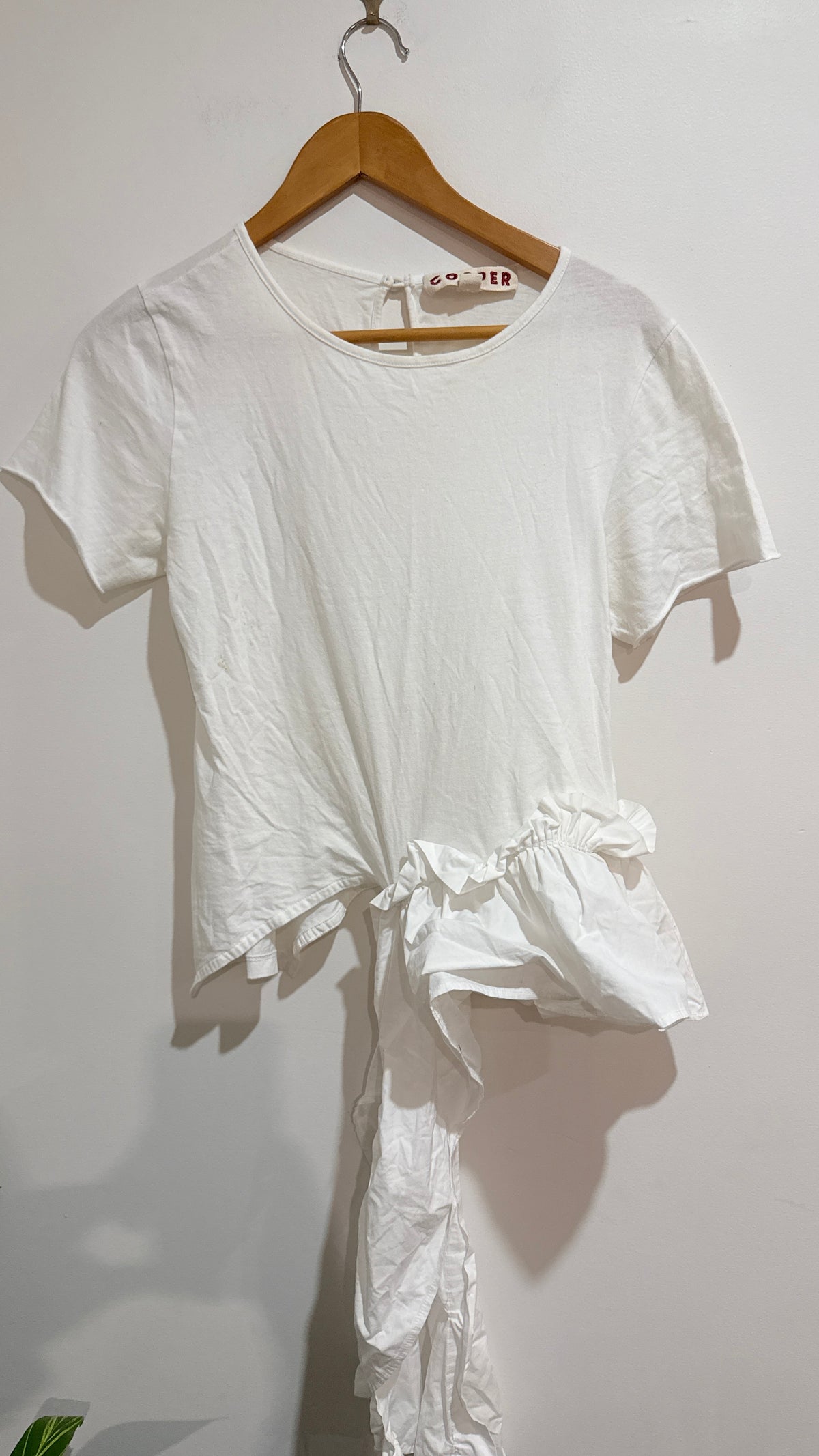 Cooper by Trelise Cooper White Frill Hem Top Size S