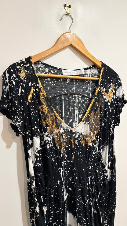 Alice McCall Black & White Splatter Print Dress Size 10