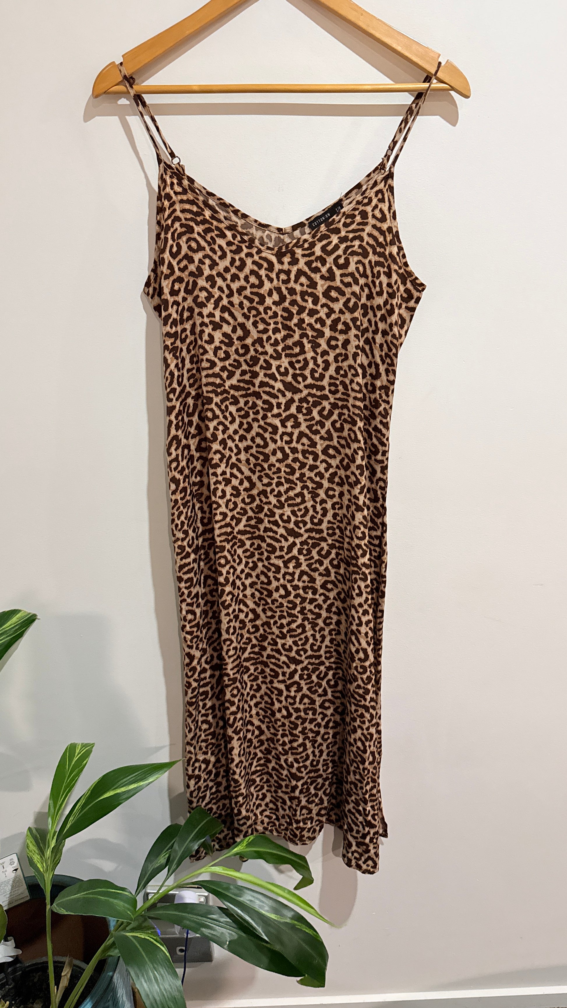 Cotton On Leopard Print Cami Slip Dress Size S