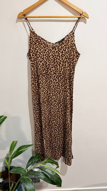 Cotton On Leopard Print Cami Slip Dress Size S