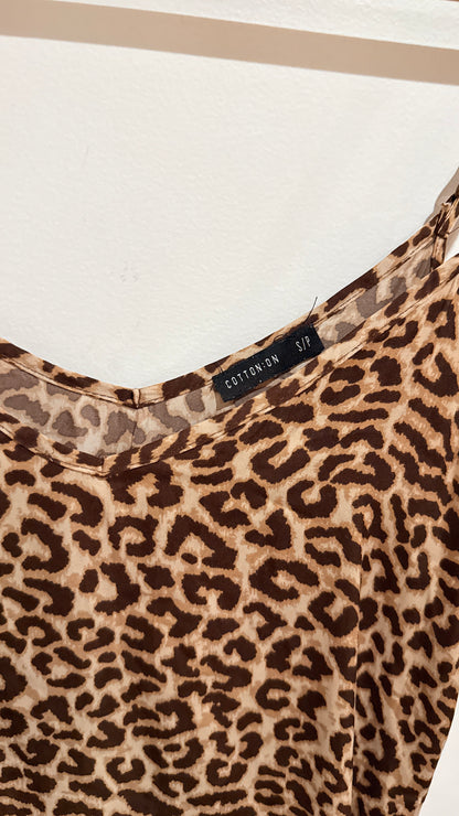 Cotton On Leopard Print Cami Slip Dress Size S