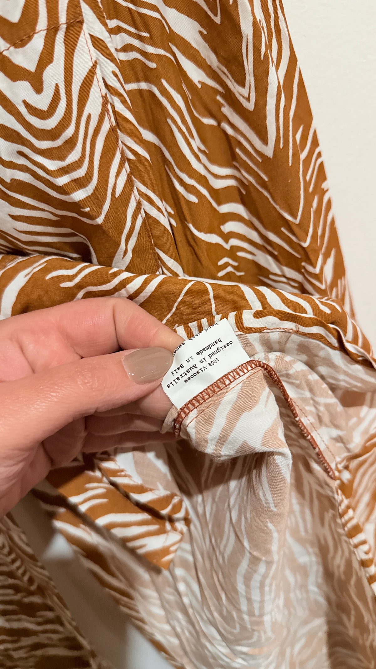 Zulu & Zephyr Tan Zebra Print Long Sleeve Shirt Size 8