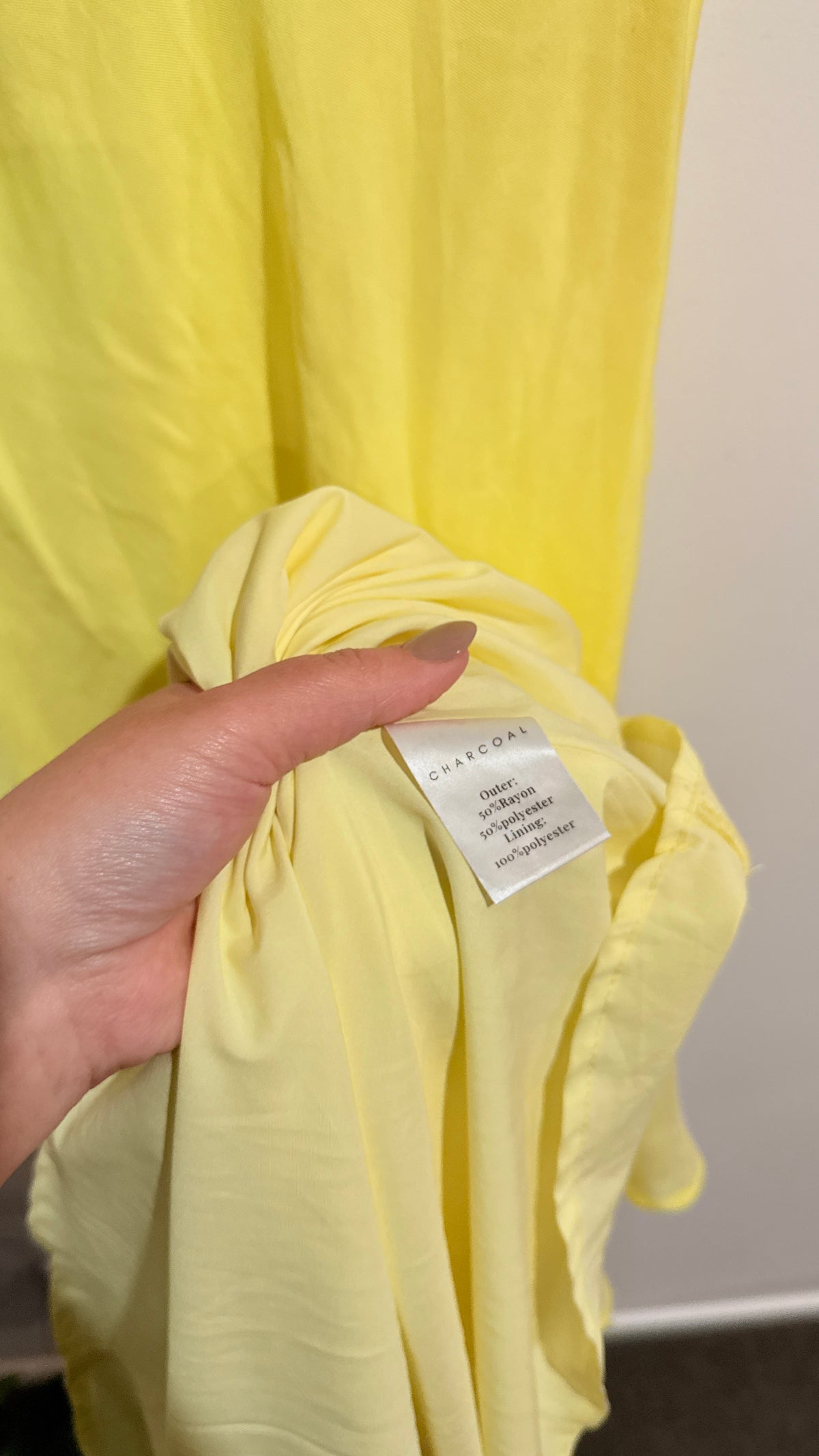 Charcoal Yellow Satin Cami Slip Dress Size 6