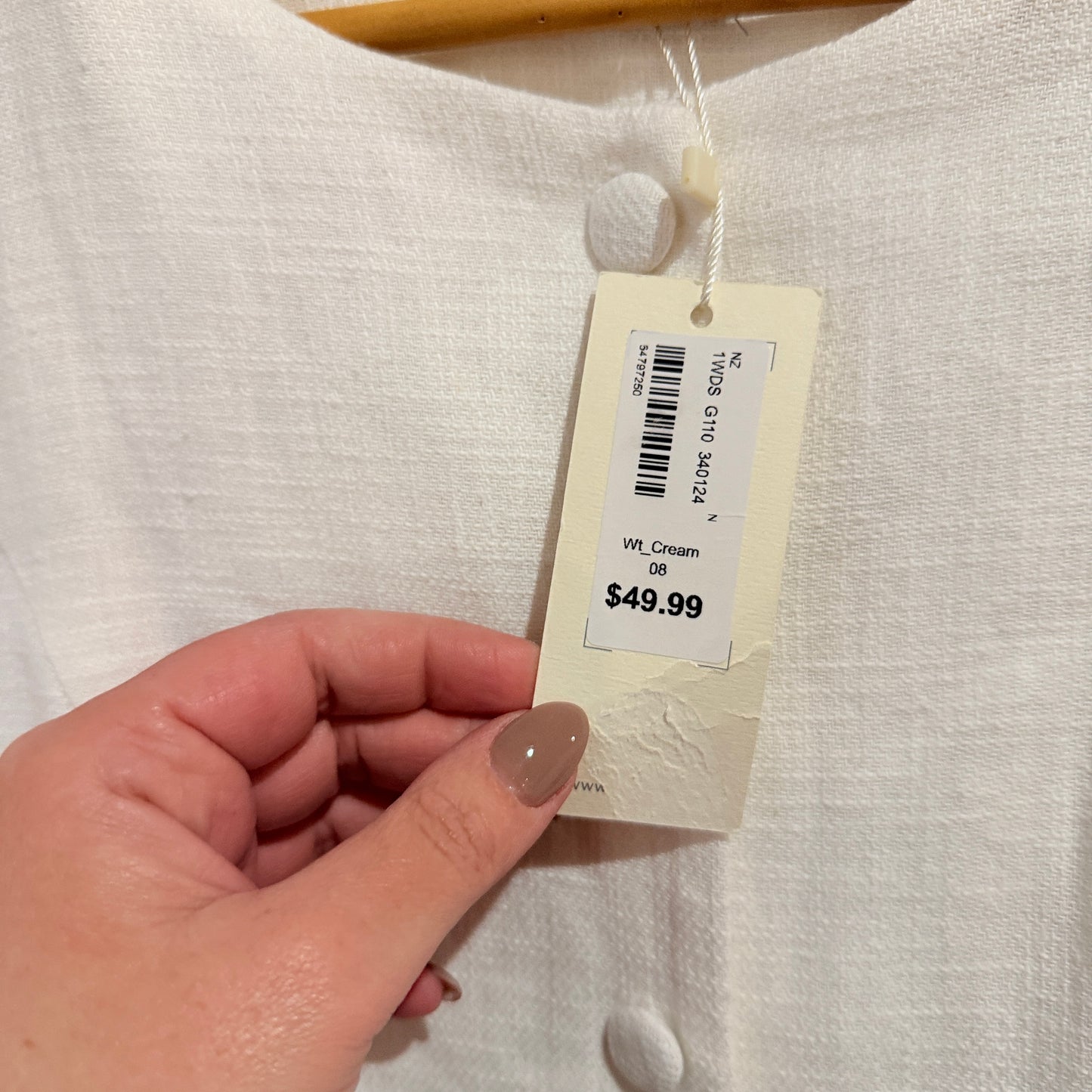 Mirrou White Button-Front Dress Size 8