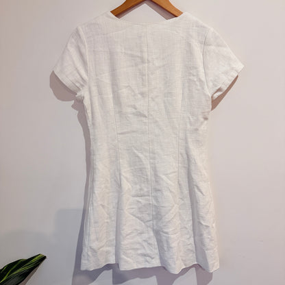 Mirrou White Button-Front Dress Size 8