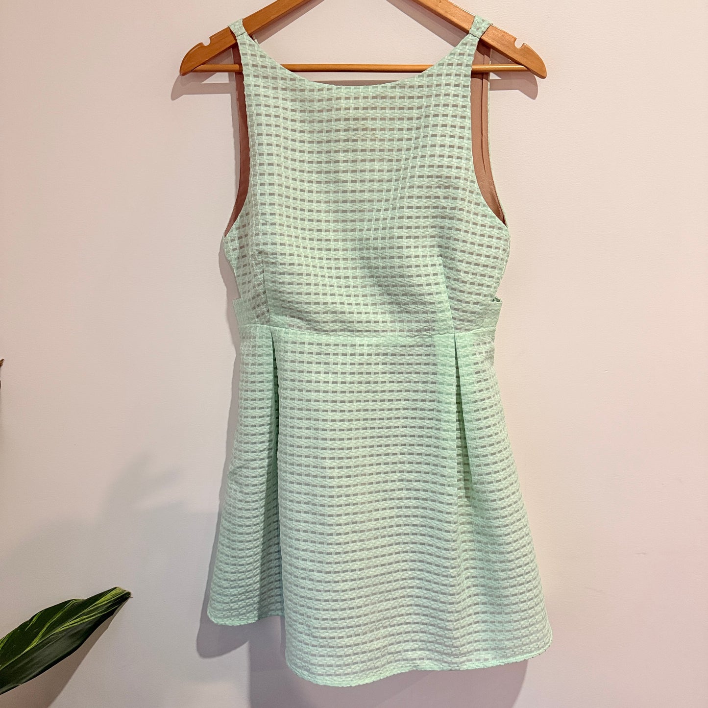 Lucca Mint Textured Fit-and-Flare Dress Size M