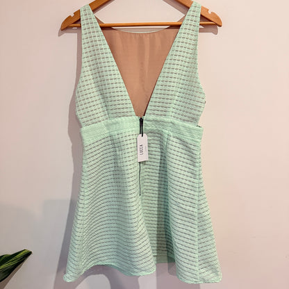 Lucca Mint Textured Fit-and-Flare Dress Size M