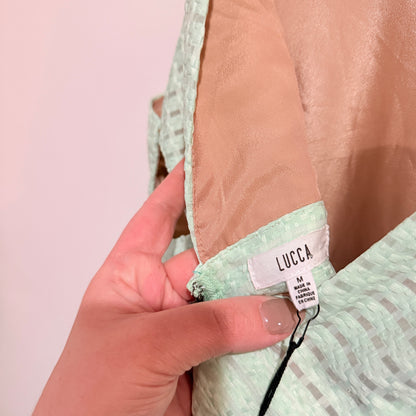 Lucca Mint Textured Fit-and-Flare Dress Size M