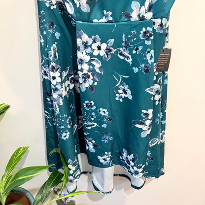 Mela London Green Floral Bardot Prom Dress Size UK 16 (XL)