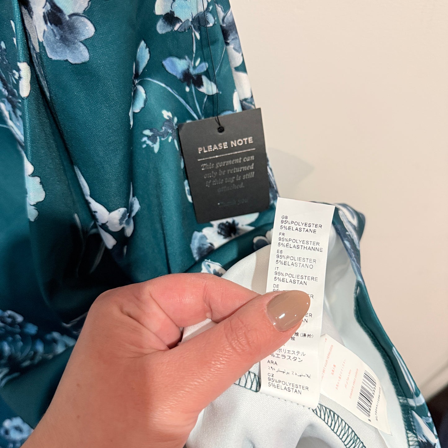 Mela London Green Floral Bardot Prom Dress Size UK 16 (XL)