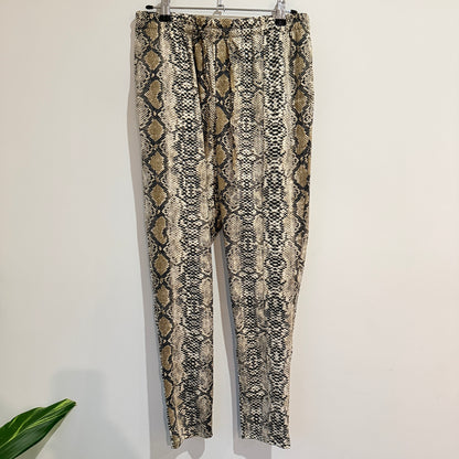 Charlo Snake Print Drawstring Pants Size 10