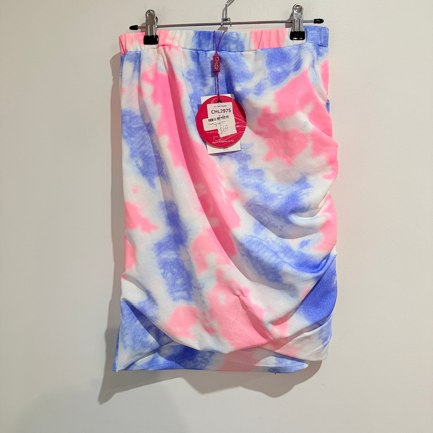 Charlo Tie Dye Meow Ruched Skirt Size 10