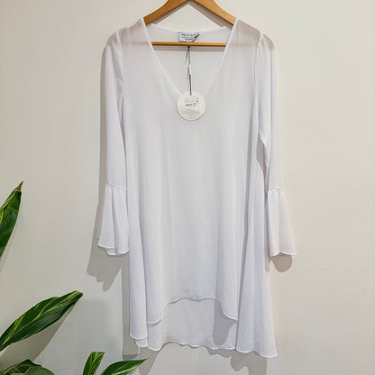 Pretty Basic by Augustine Twilight White Bell-Sleeve Top Size XS