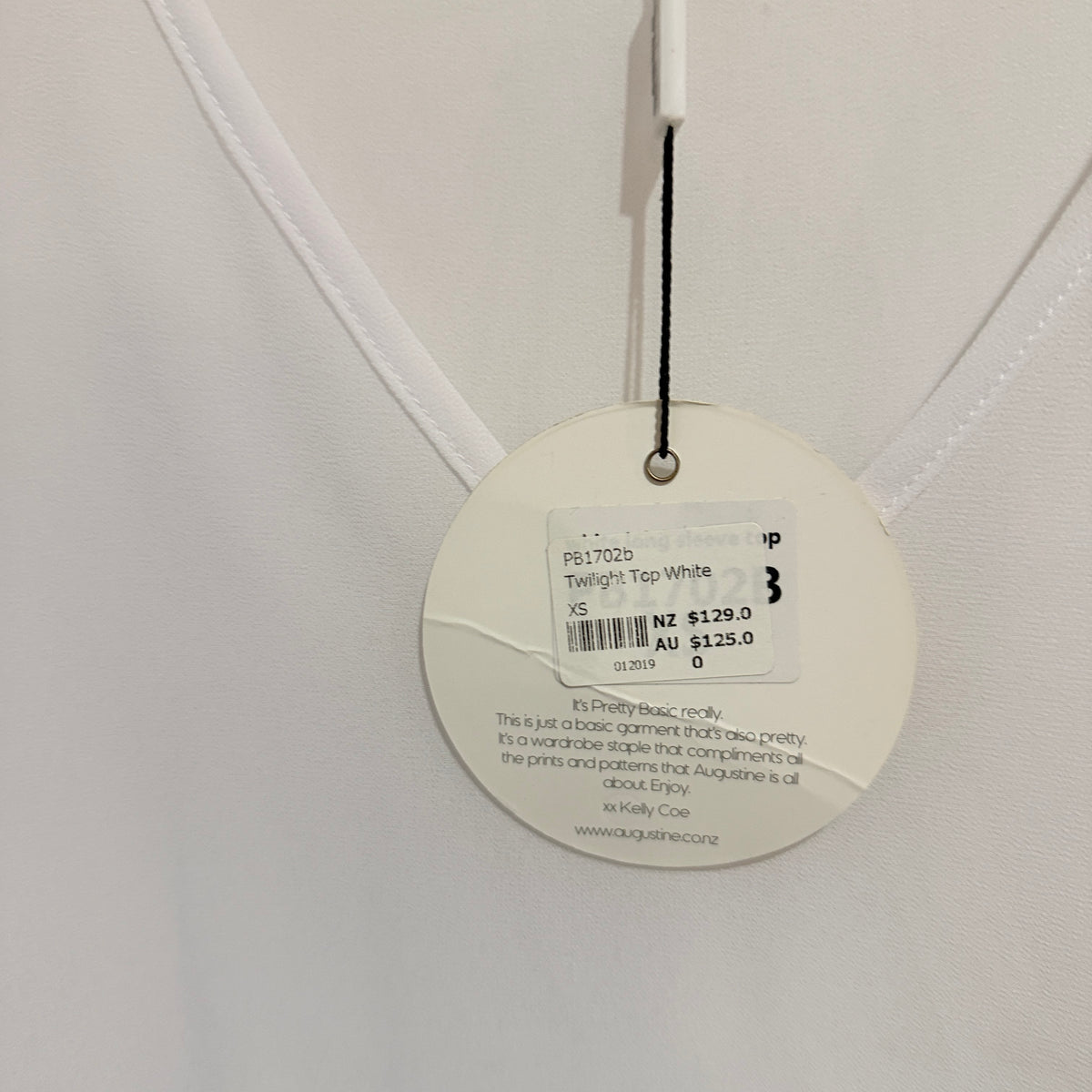 Pretty Basic by Augustine Twilight White Bell-Sleeve Top Size XS