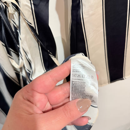 H&M Black and White Striped Wrap Playsuit Size S
