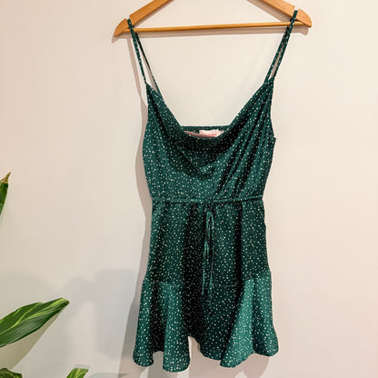 Showpo Green Polka Dot Mini Dress Size 8
