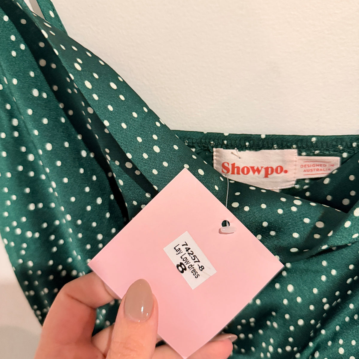Showpo Green Polka Dot Mini Dress Size 8