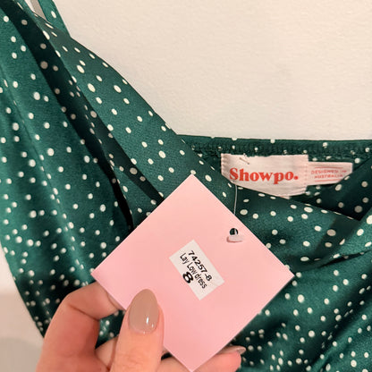 Showpo Green Polka Dot Mini Dress Size 8