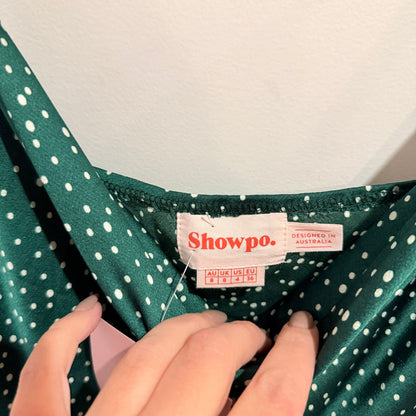Showpo Green Polka Dot Mini Dress Size 8