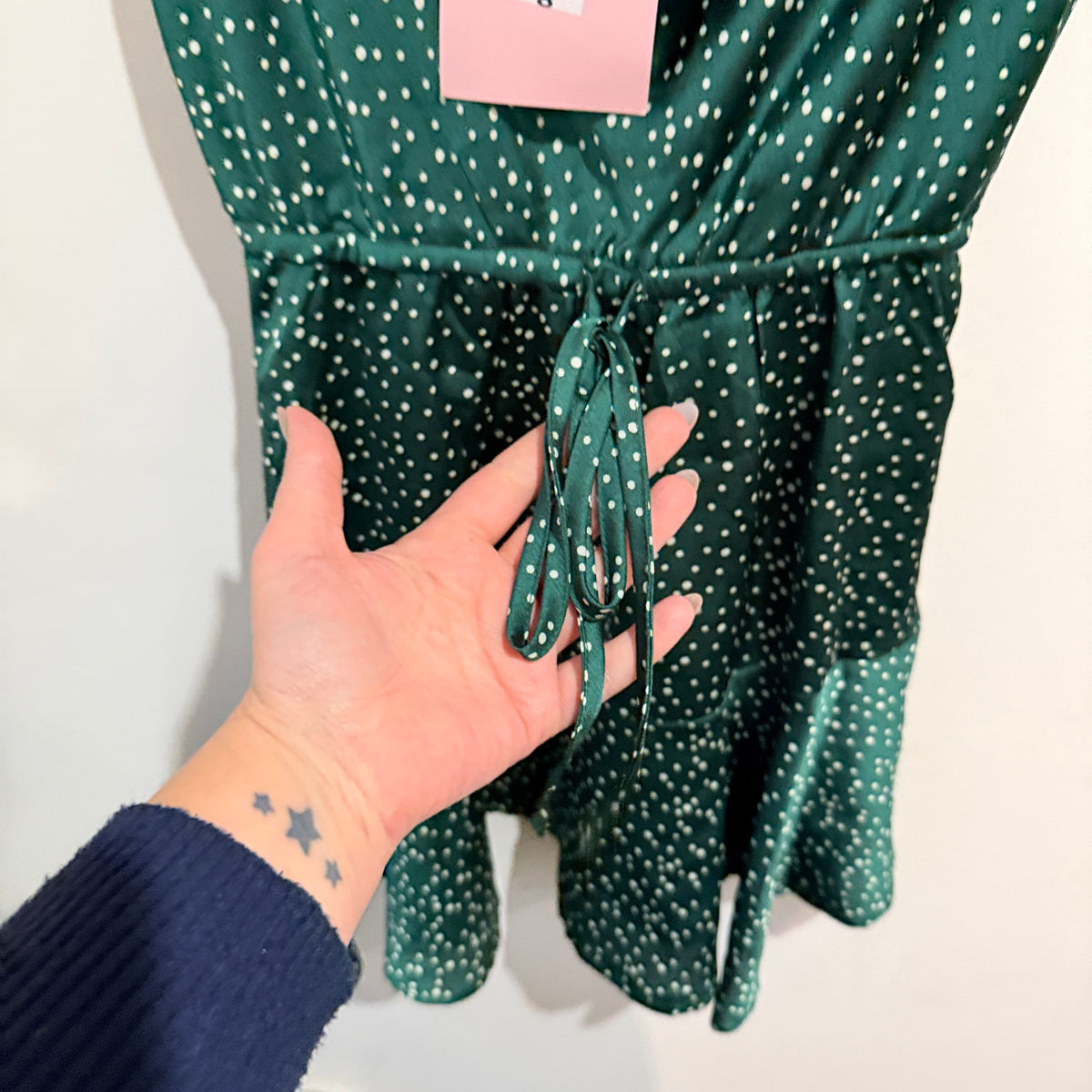 Showpo Green Polka Dot Mini Dress Size 8