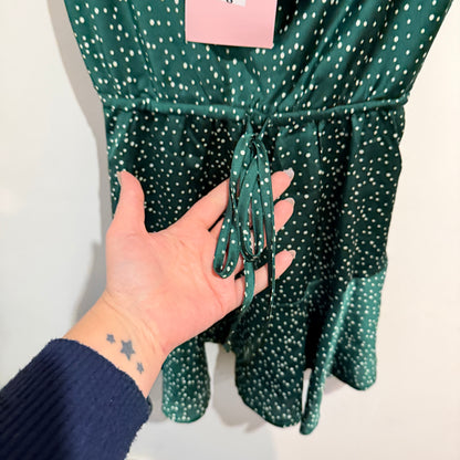 Showpo Green Polka Dot Mini Dress Size 8