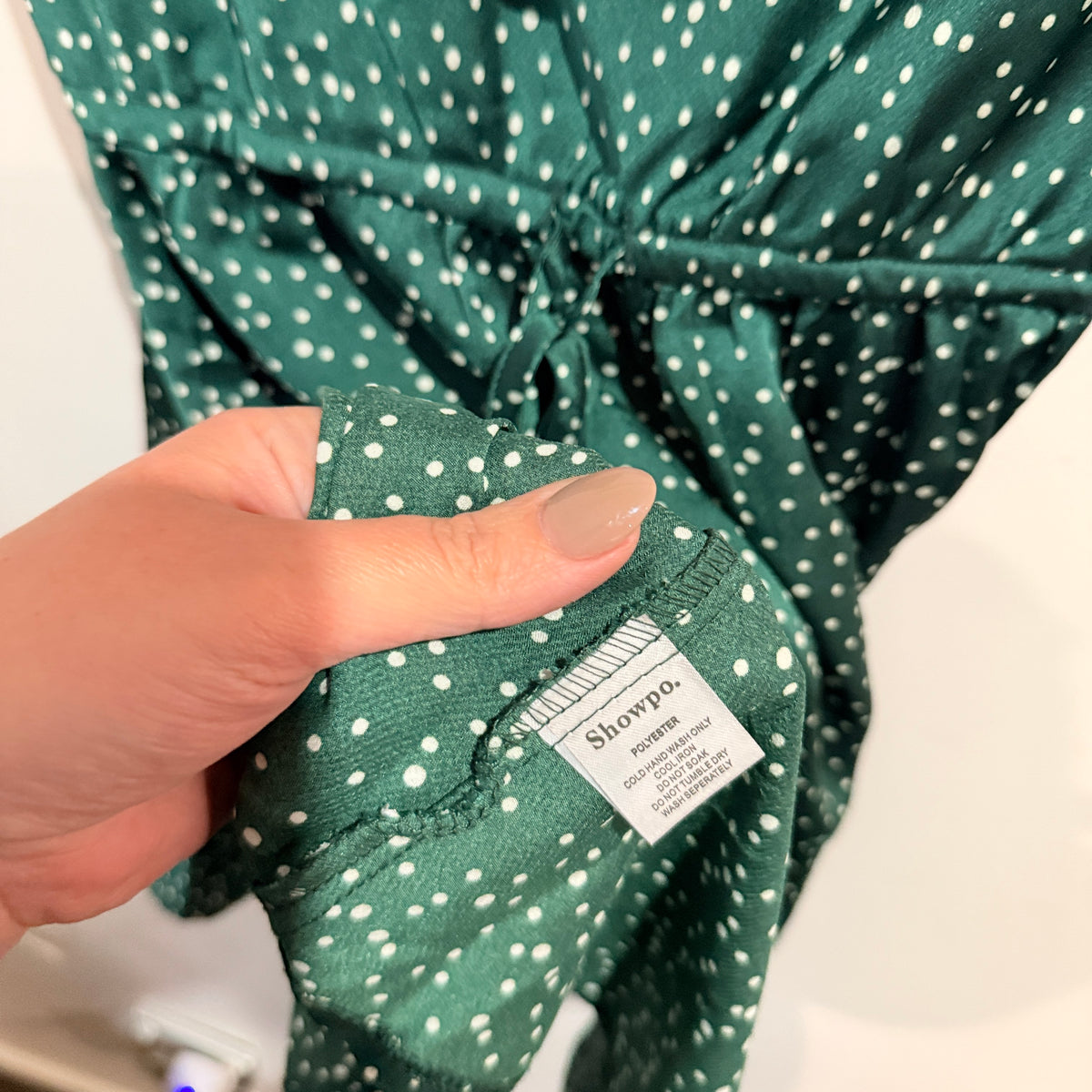 Showpo Green Polka Dot Mini Dress Size 8