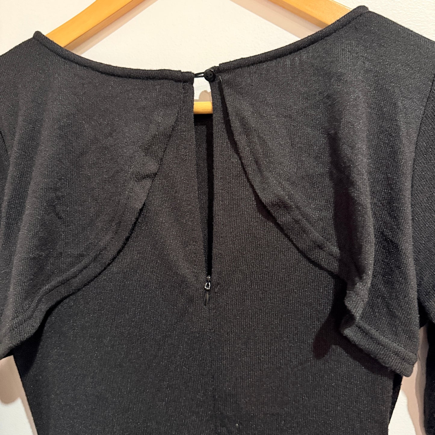 Cupshe Black Bell-Sleeve Wrap Mini Dress Size M