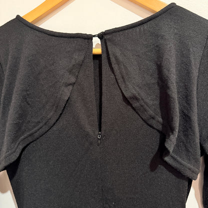 Cupshe Black Bell-Sleeve Wrap Mini Dress Size M