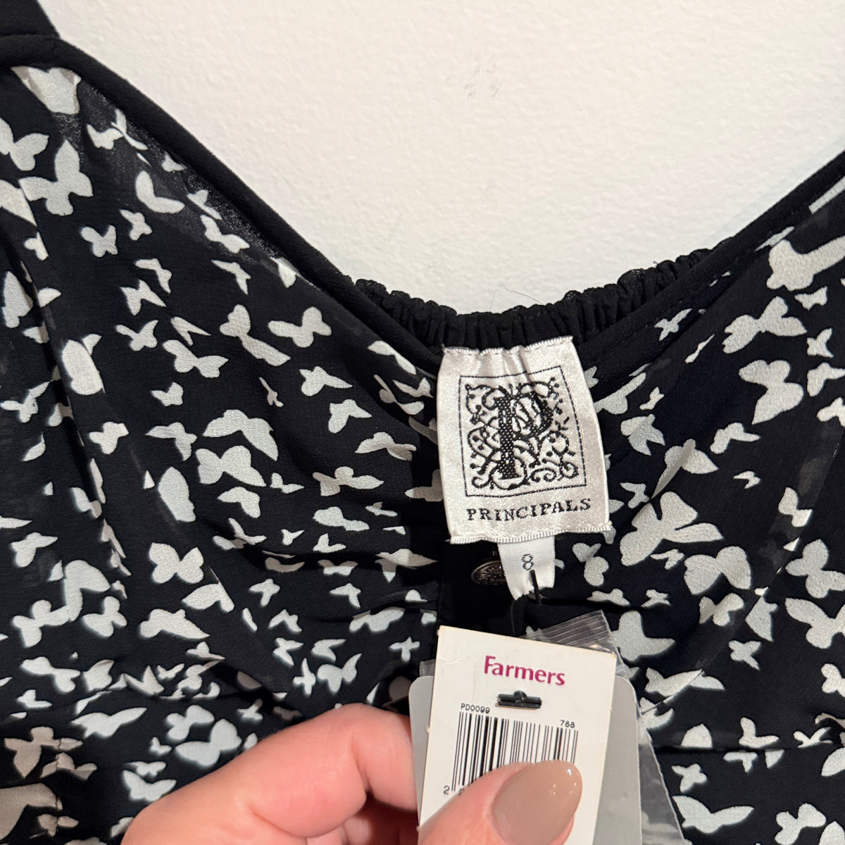 Principals Annabell Butterfly Print Dress Size 8