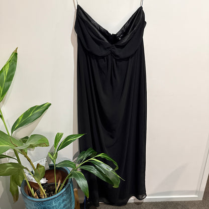 City Chic Black Draped Maxi Dress Size XS