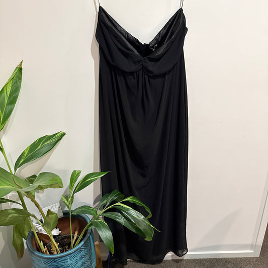 City Chic Black Draped Maxi Dress Size XS