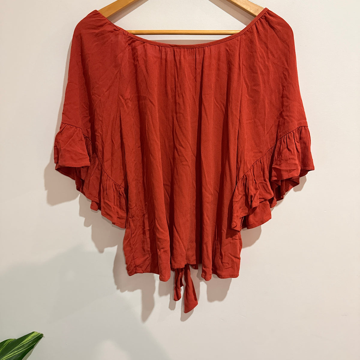 B.O.G Collective Rust Tie-Front Blouse Size 14