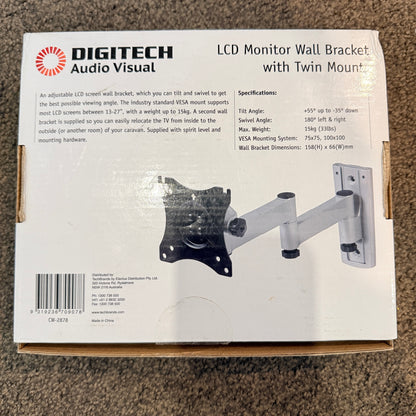 Digitech CW-2878 LCD Monitor Wall Bracket with Twin Mounts