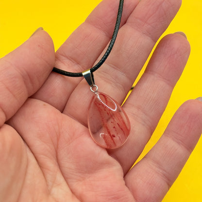 Glass Teardrop Pendant Necklace