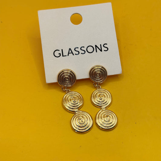 Glassons Gold Triple Spiral Drop Earrings