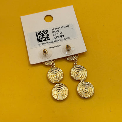 Glassons Gold Triple Spiral Drop Earrings