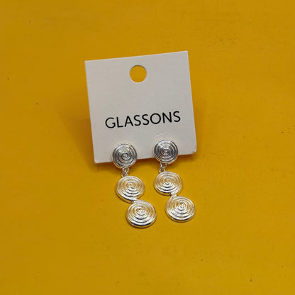 Glassons Silver Triple Spiral Drop Earrings