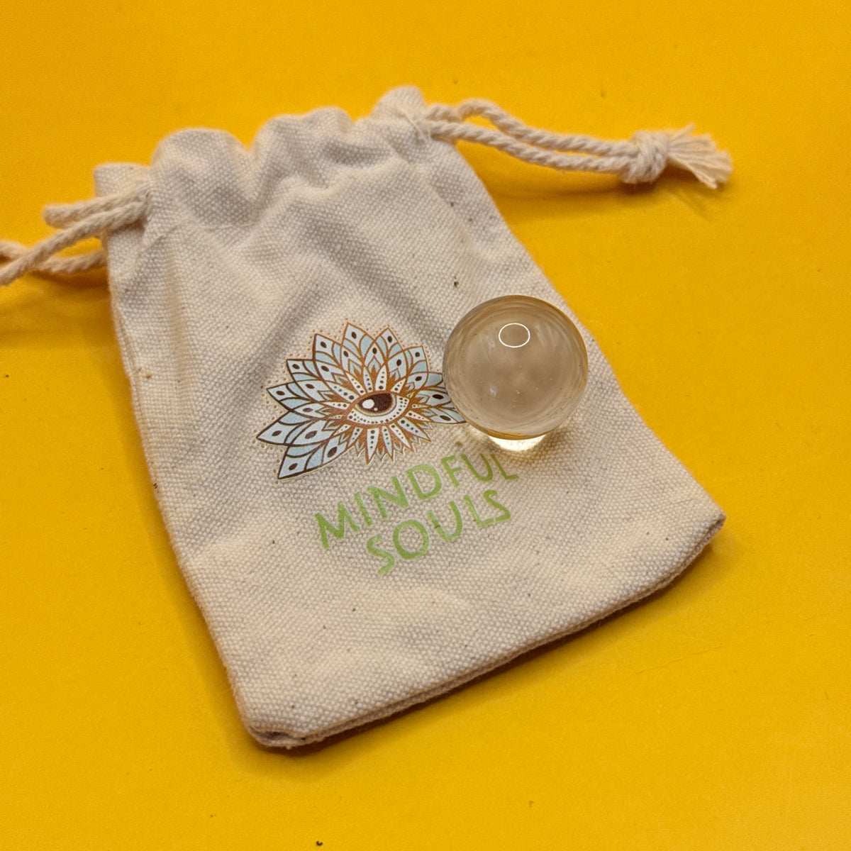 Mindful Souls Clear Crystal Sphere with Pouch