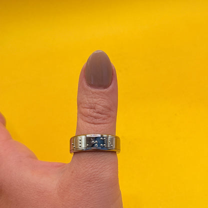 Silver-Tone Braille "LOVE" Ring