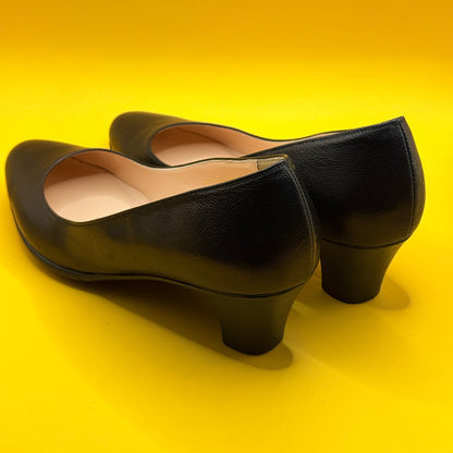 Fiona Black Low-Heel Pumps 25cm insole