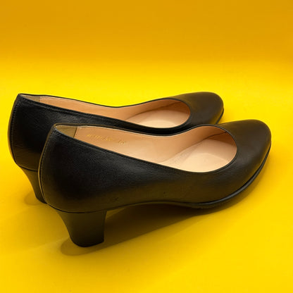 Fiona Black Low-Heel Pumps 25cm insole
