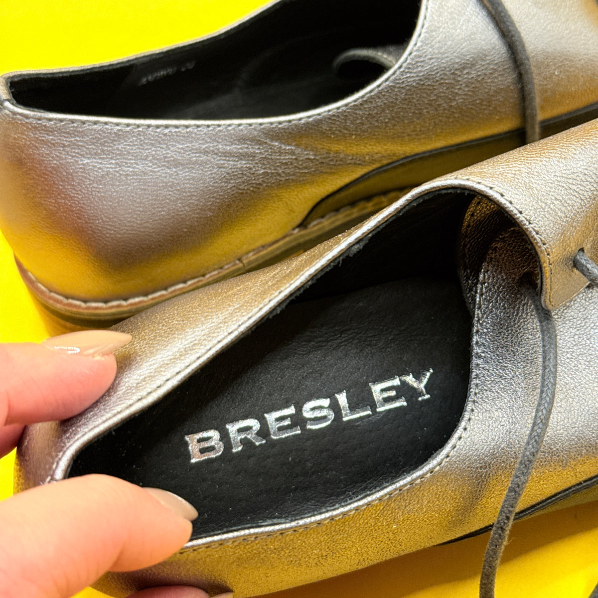Bresley Andros Black Silver Lace-Up Shoes Size 38