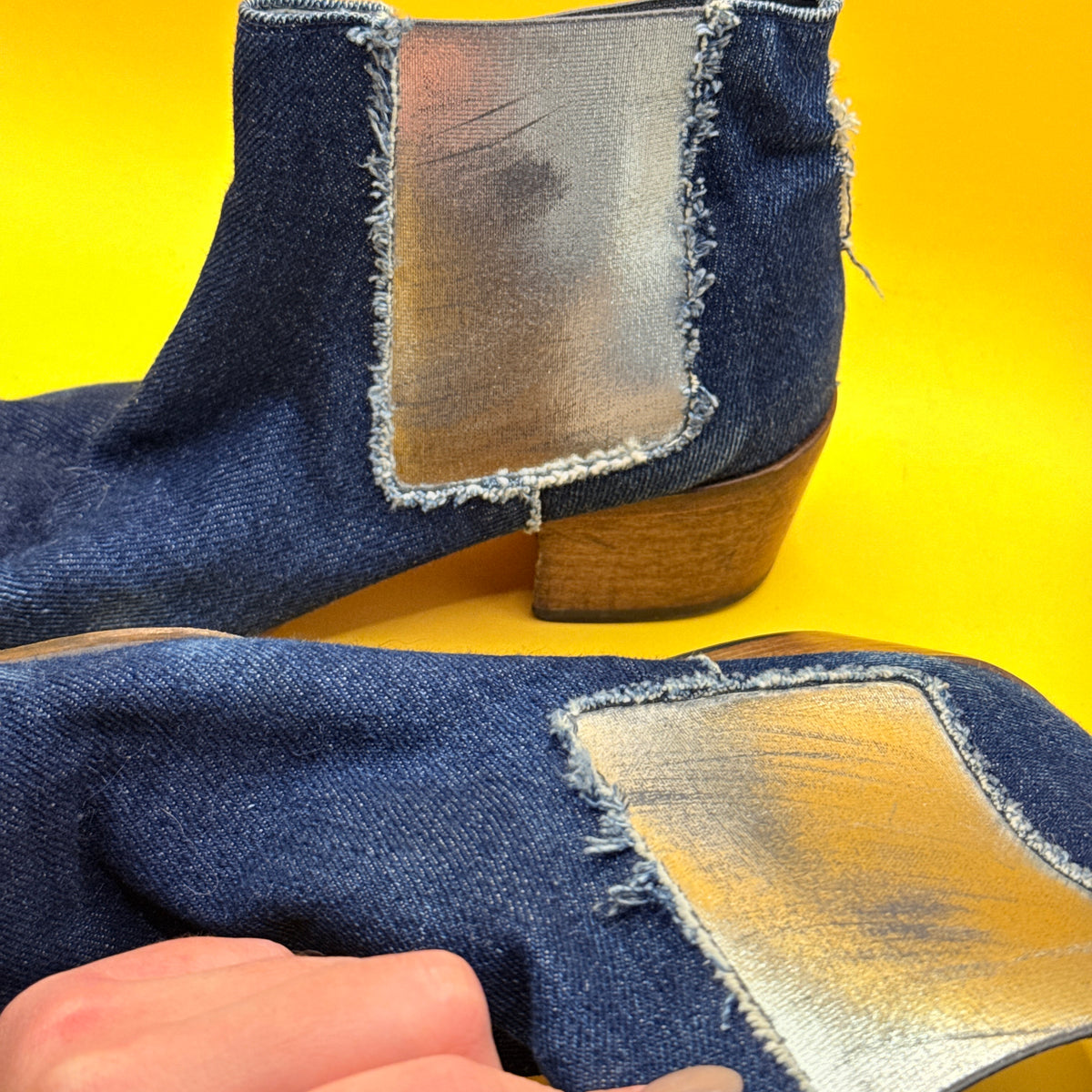 Beau Coops Denim Silver Ankle Boots Size 39