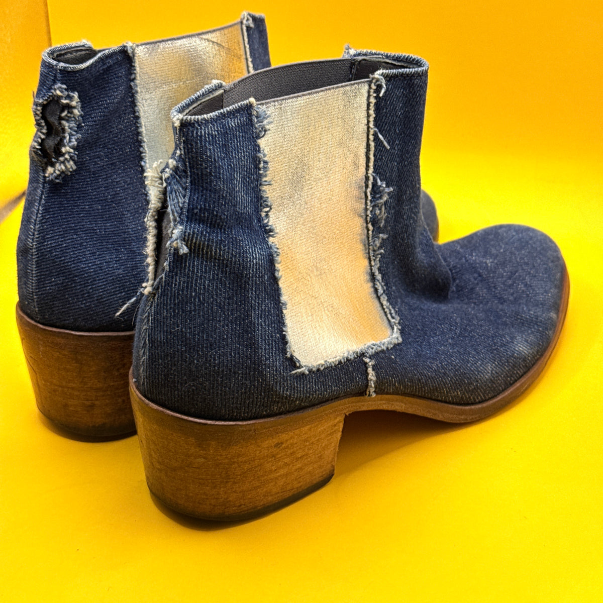 Beau Coops Denim Silver Ankle Boots Size 39