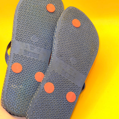 Ipanema Navy Polka-Dot Flip-Flops Size US 10